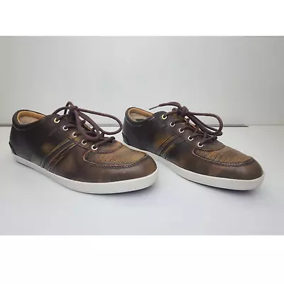 UGG Australia Brown Leather Sneakers Casual Lace Up Shoe Men's 10 • $46.87