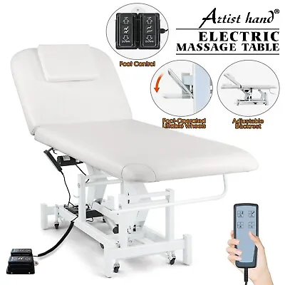 Artist Hand Electric White Facial Bed Massage Table Beauty Tattoo Chair W/Remote • $599.90