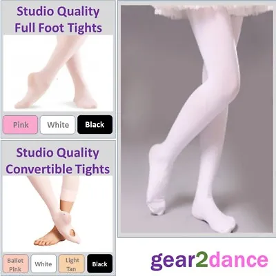 £3.99 • Buy Studio Quality 60 Denier Girls Dance Tights Ballet Tap Modern Full & Convertible