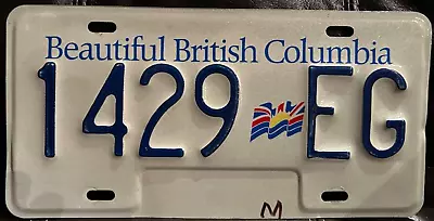 Vintage 1985 Series British Columbia Canada License Plate 1429 EG- Beautiful BC • $19.99