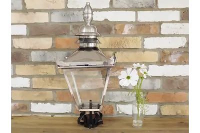 £96.99 • Buy Small Black/stainless Victorian Street Lantern Lamp Top Metal Glass Light 