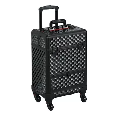 Makeup Trolley Case Large Beauty Vanity Hairdressing Case On Wheels With Drawer • £45