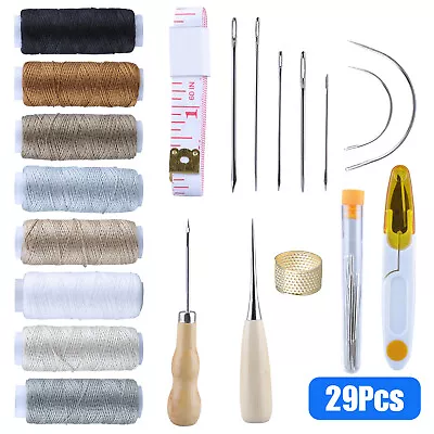 $9.98 • Buy 29 PCS Upholstery Sail Carpet Leather Canvas Repair Curved Hand Sewing Needles