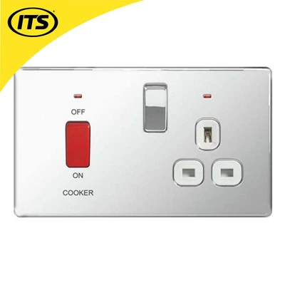£21.11 • Buy BG Chrome 45A Cooker Connection Unit Switched Socket - White