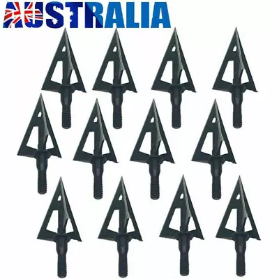 6/12x Broadheads 100 Grain 3 Fixed Blade Archery Arrow Heads Bow Hunting New • $15.50