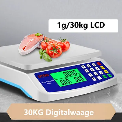 Price Computing Scale 30Kg/1g Counting Scale Deli Scale Digital Pricing Weighing • £20.95
