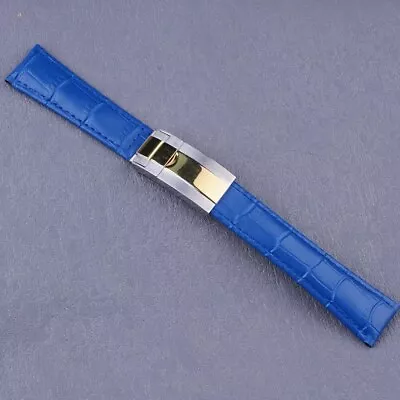 20mm Blue Leather Watch Band Strap With OYSTER Clasp For Subamriner GMT DAYTONA • $25.62