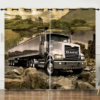 Heavyweight Trucks Curtains Boys Bedroom Living Room Eyelet Ring Top Blackout • £32.39