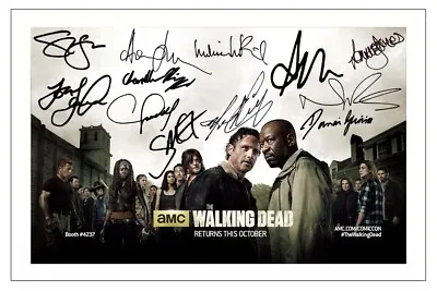 Cast Multi Signed Photo Print Autograph The Walking Dead  • £3.49