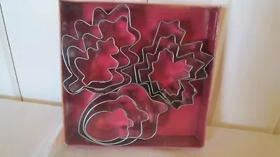 9 Fall Cookie Cutters Leaves Acorn  Maple Leaf Metal Set New Box  • $11.67