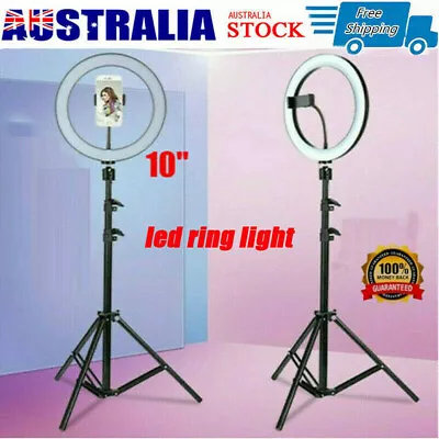 $11.95 • Buy LED Ring Light With Stand And Phone Holder Make-up For Camera Video Lamp
