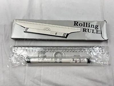 Vintage Rolling Ruler Compass Protractor T-Square For Drafting New Excellent • $8.25