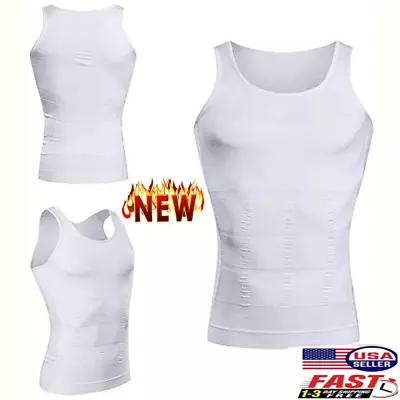 Men Vest Body Slimming Tank Top Tummy Shaper Belly Underwear Shapewear Girdle • $9.59