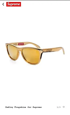  Supreme Oakley Collaboration Sungalasses Frogskins Limited Gold  • $1000