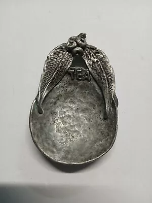 Vintage Pewter Teabag Holder Leaves Berries Copyright Marking Kitchen Grannycore • $16