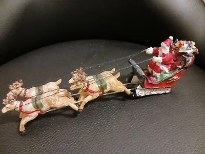 Christmas Village Santa In Sleigh With Reindeer • $25