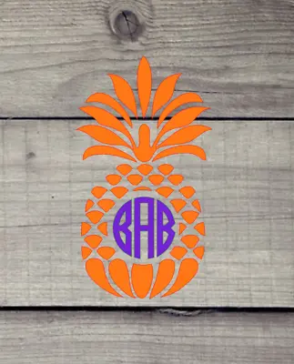 Pineapple With Monogram Vinyl Decal For Car Laptop Cell Phone And MORE  • $4
