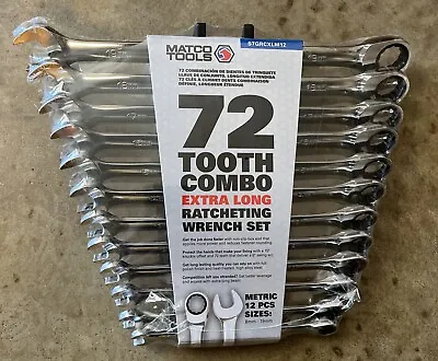 Matco Tools 12 PIECE 72 TOOTH METRIC EXTRA LONG RATCHETING WRENCH SET S7GRCXLM12 • $280.88