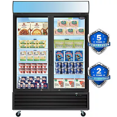 Commercial Glass 2 Swing Doors Freezer Merchandiser Frozen Display 44.7 Cu.ft • $2499.99