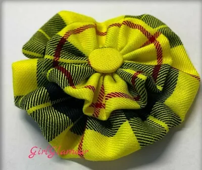 MacLeod Of Lewis Rosette Yellow Tartan Brooch Scottish Sash Costume Burns Night  • £7.99