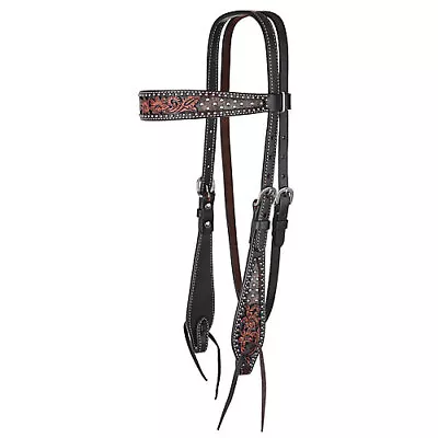 Circle Y Dark Flash AZ Flower Browband Headstall • $133.58