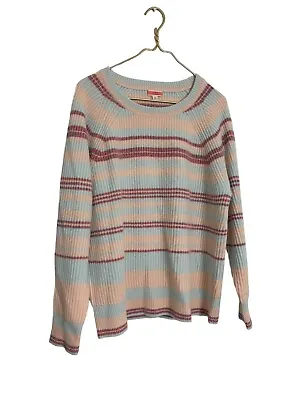 J Crew Ribbed 100% Cashmere Oversized Crewneck Sweater Womens Md Muticolor • $32.48