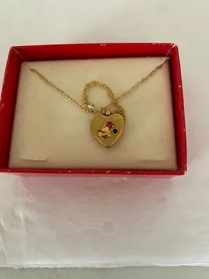 Vintage Disney Mickey Mouse Heart Locket Necklace • $19.95