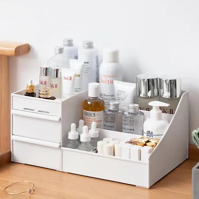 £7.89 • Buy Plastic Cosmetic Organizer Makeup Case Holder Drawers Jewelry Storage Desk Tidy