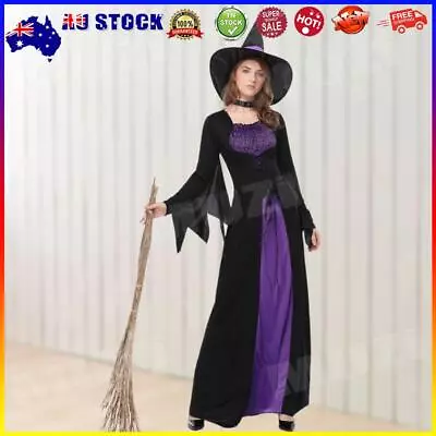 Women Halloween Witch Costume Vintage Style Square Neck Slim Fit Party Clothing  • $31.23