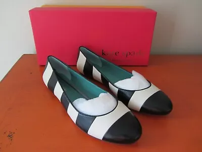 Kate Spade New York - Tanya Flats - Size 7.5 - Cream And Black Nappa Leather NEW • $249.95