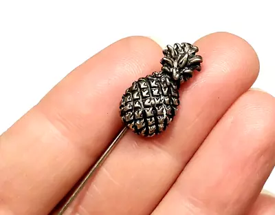 Vintage Sterling Silver Pineapple Textured Tropical Fruit Stick Hat Pin Jewelry • $39.99