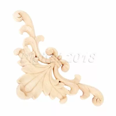 $5.32 • Buy DIY Decoration Wooden Applique Floral Onlay  Carved Frame Door Furniture Decal