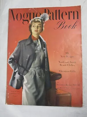 Vogue Pattern Book December January 1948 49  Fashion Illustration Photography • $19.99