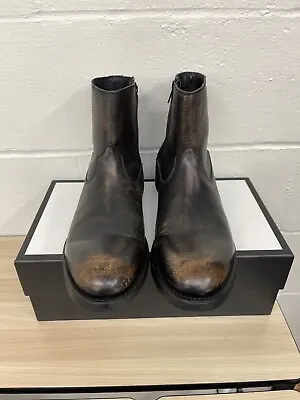 Frye Men's Bowery Inside Zip Fashion Black Antiqued Boot Size 9 D • $199
