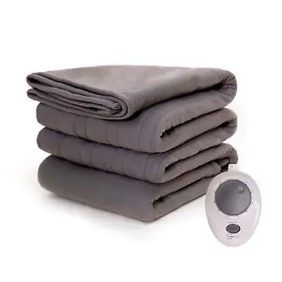 Mainstays Fleece Electric Heated Blanket Gray Twin • $31.02