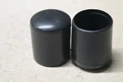 2 Plastic Tube Vinyl Cap 1 3/8  X 1 1/8  Diameter End Cap  Black • $7