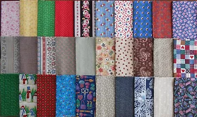 30 @ $0.60 VINTAGE Fat /Long Quarter Bundle Fabric Floral Calico Stripe Paisley • $18