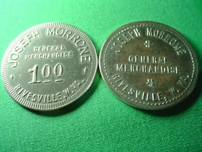 WV Coal Scrip-2 Different-- $1.00--Joseph Morrone-Rivesville-WV-Marion County • $12.95