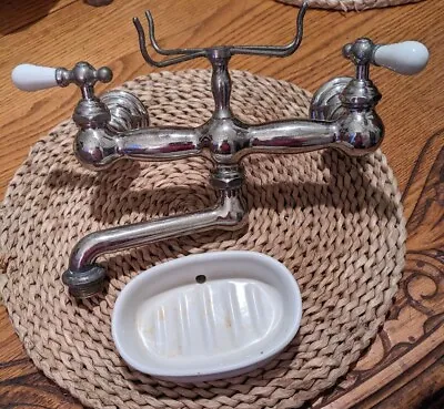 Antique Kitchen Sink Faucet With Soapdish • $750