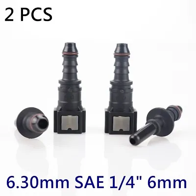 2 PCS 6.30mm SAE 1/4  6mm Nylon Fuel Line Quick Connect Release Hose Disconnect • $13.93
