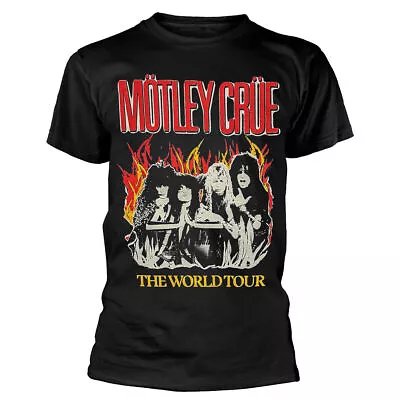 Motley Crue Vintage World Tour Flames Black T-Shirt • $15.99