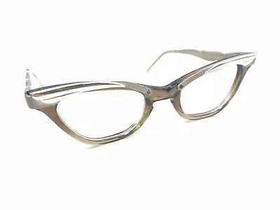 Titmus Vintage Brown Gold Beige Cat Eye Eyeglasses Frames 42-20 135 USA Women • $124.99