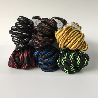 2 Pairs Round Shoe Laces Hiking Walking Boots Shoelaces Multi Colour -UK Seller- • £2.79