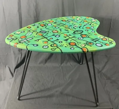 🛸🛸googie Modern Brand- Handpainted Side Table 26x21x17- Space Age Atomic- Rare • $299.99