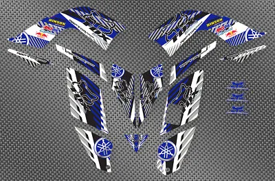 Yamaha 700R Raptor Blue/White Decals Stickers Quad Graphics 16pc Kit 2006 2012 • $72.99