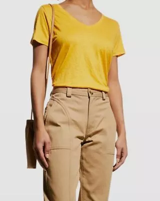 $138 Majestic Filatures Woman Yellow Stretch Linen Relaxed Tank Size 2 • $44.38