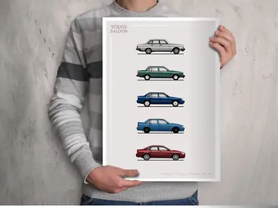 POSTER - VOLVO SALOON EVOLUTION - (A4 A3 A2 Sizes)  (3 Models) • £7.37