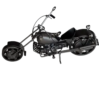 $34.99 • Buy Large Scrap Metal Motorcycle Sculpture Steel Bike Nuts And Bolts Chopper Art HD