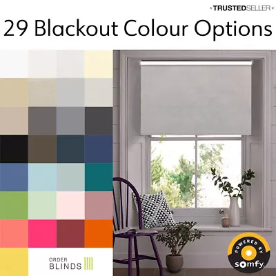 £143 • Buy Blackout Electric Roller Blinds - Electric Blinds Powered Using Somfy Motors