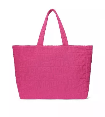 New Victoria’s Secret Hot Pink Terry Beach Tote Bag Logo Embossed NWT Towel • $19.99